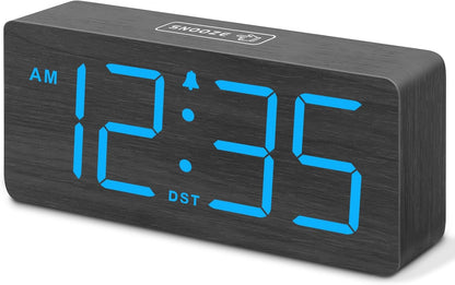 DreamSky Wooden Digital Alarm Clock for Bedroom with Large Numbers