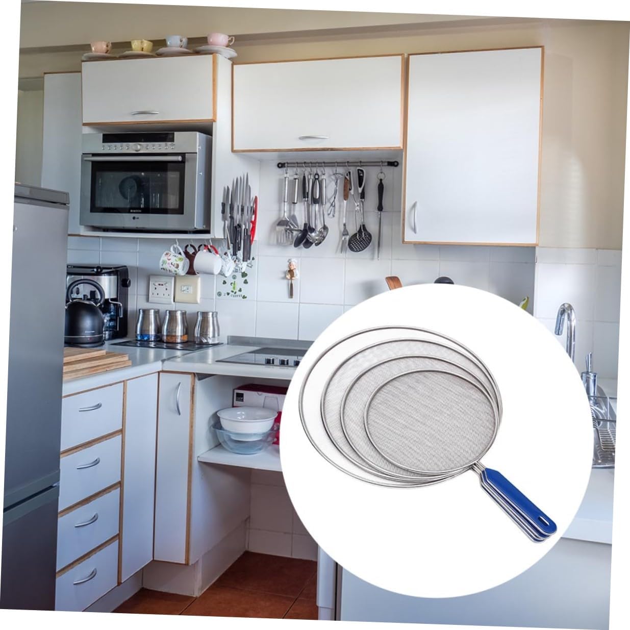 4 Pack Oil Splatter Guard Mesh Anti Spill Oil Cover Stainless Steel Splatter Screen for Frying Pan Pot Safeguard Kitchen Accessories 18.50 X 12.99 X 0.39 in