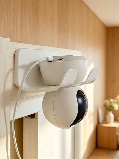 Universal Hair Dryer Holder, Self Adhesive Wall Mount, White | Universal storage rack fits most brand blow dryers, ideal for bathroom organization