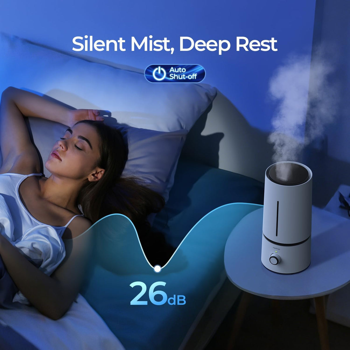 raydrop 1.7L Cool Mist Humidifier for Bedroom Nightstand