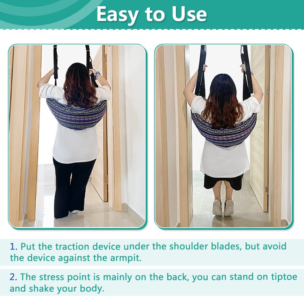 Zelen Spinal Decompression Devices Back Traction Stretcher Spine Decompression Machine Lumbar Traction Device for Lower Back Pain Relief Back Stretching Device Door Traction Pillow