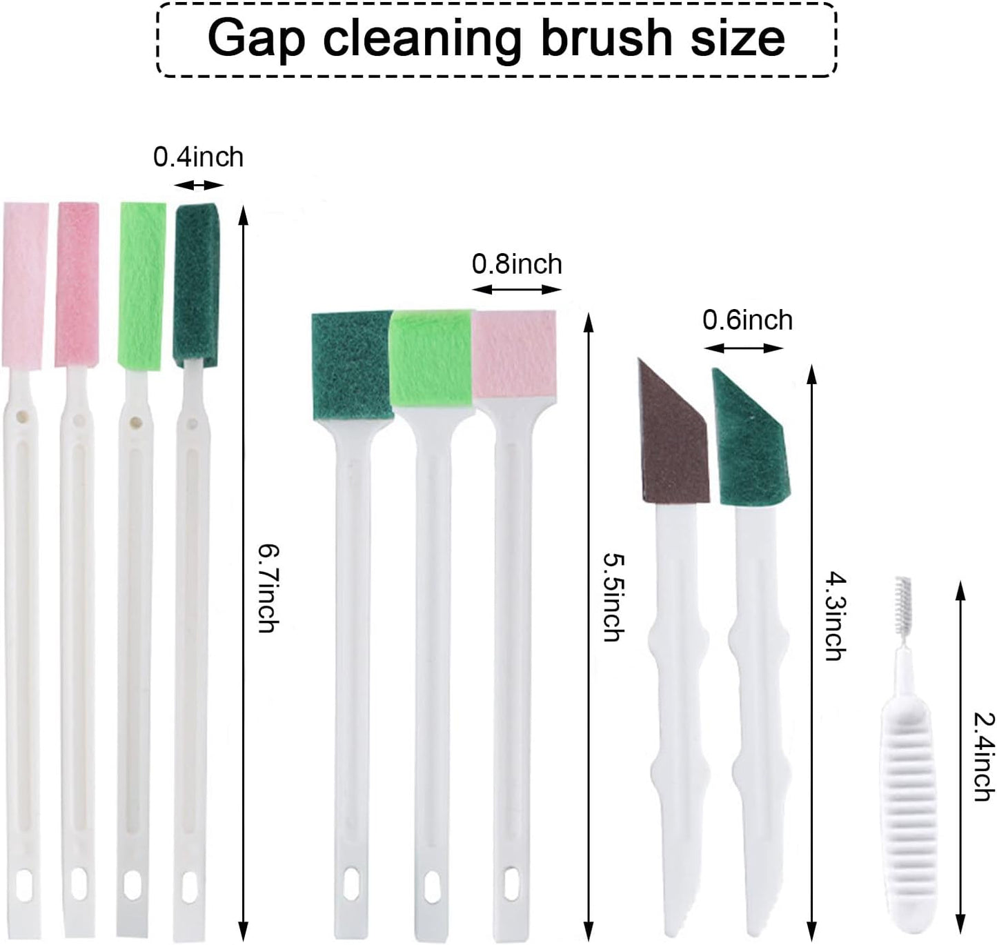Crevice Cleaning Brushes (White) Deep Clean Set for Kitchen, Appliances, Grout, and Narrow Spaces - Small Detail Scrub Brush for Tile