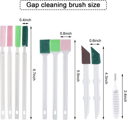 Crevice Cleaning Brushes (White) Deep Clean Set for Kitchen, Appliances, Grout, and Narrow Spaces - Small Detail Scrub Brush for Tile