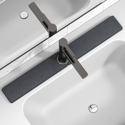Premium Stone Faucet Mat for Kitchen Sink, 30" x 4" White | Quick Drying & Water Absorbent, Sink Splash Guard Tray for Prevents Moisture Buildup