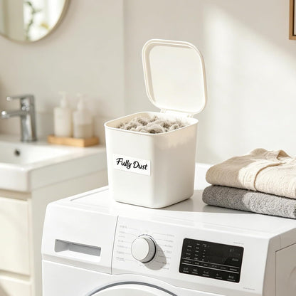 Rainmae Mini Magnetic Laundry Lint Bin with Lid, Dryer Lint Bin, Wall-Mounted Trash Can with Lid Plastic Storage Dryer Lint Holder, Magnetic Lint Bin, Space-Saving Organizer Solution for Laundry