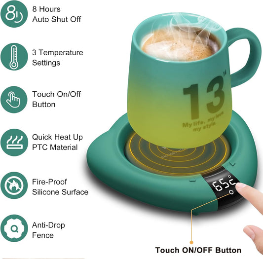 TRILINK Coffee Mug Warmer (No Cup), Electric Cup Warmer for Desk, 3 Temperature Levels, Auto Shut Off, Portable Mug Heater for Coffee, Beverage, Milk, Tea and Hot Chocolate, Pink