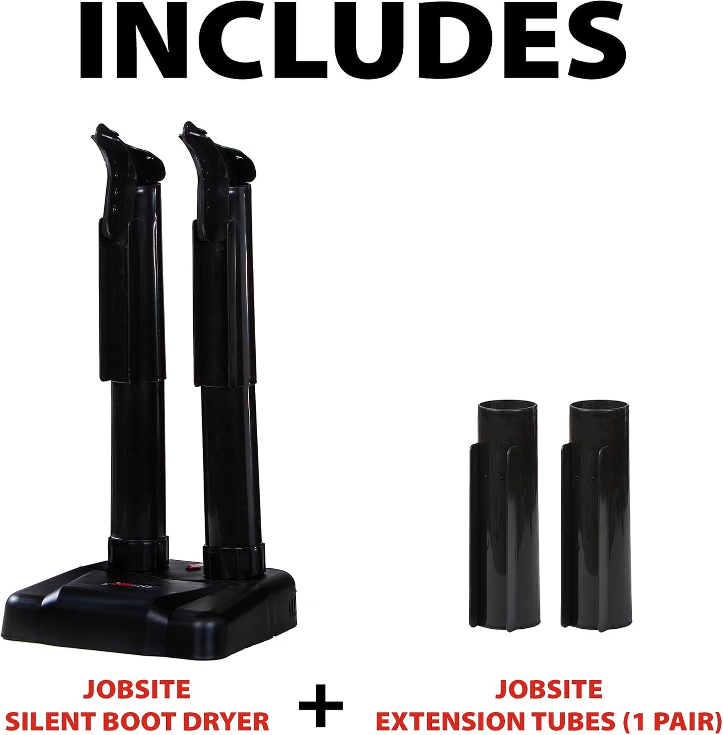 JobSite Tall Boots Dryer - Silent Boot Dryer for Knee High Boots - Fanless Convection Dry - Helps Reduce Odor
