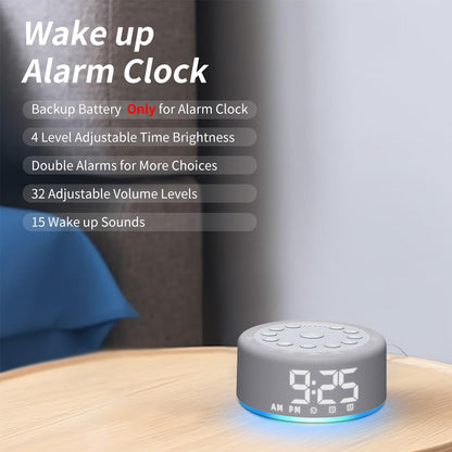 Portable White Noise Machine Mini Sound Machine with 30 Soothing Sounds Rechargeable for Adults Newborn Kids Sleep Brown Noise Machine with Memory Function 4 Timers for Travel Camping Home and Office