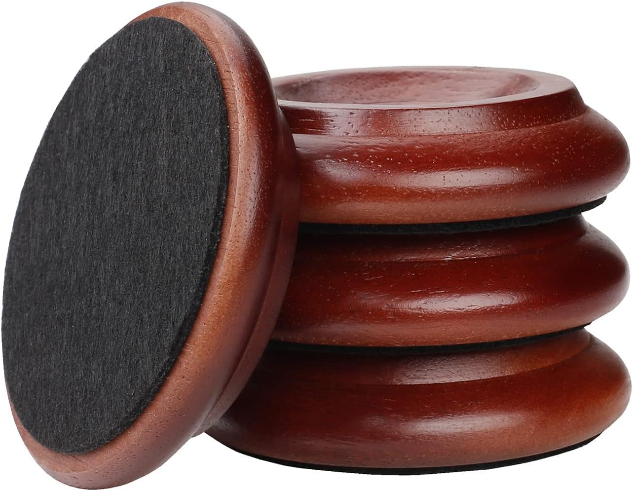 Piano Caster Cups Furniture Pads Upright Piano Caster Cups Wood Coasters Cups Floor Protectors for Furniture Furniture Floor Protectors (Walnut, 4)