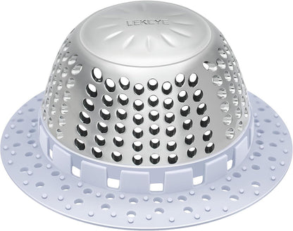 LEKEYE Drain Hair Catcher/Bathtub Drain Cover/Drain Protector for Pop-Up & Regular Drains(Patented Product)