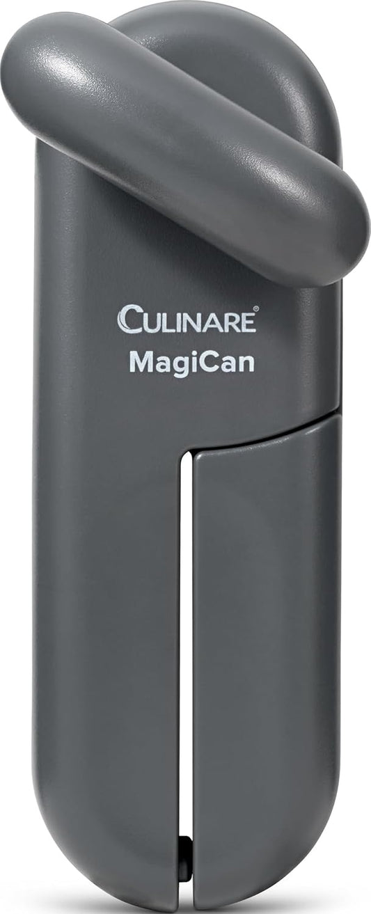 Culinare MagiCan, Manual Can Opener with Lid Release - Heavy Duty Lid Opener Kitchen Gadgets - Home Can Lid Opener Manual - Easy to Use Hand Held Effortlessly Open Cans, White, Stainless Steel