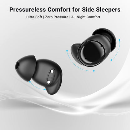 T33 Sleep Earbuds, Bluetooth 6.0 Noise Cancelling Sleep Headphones for Side Sleepers, ANC Up to 98%, Sleep Mode, 48H Playtime, Small Earbuds Comfort Fit for Sleeping, Travel, Work, Glossy Black