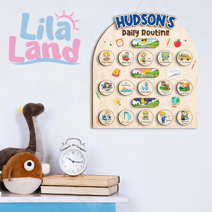 Wooden Chore Chart for Kids, Wooden Daily Routine Chart for Kids, Visual Schedule for Kids, Chore Reward Chart, Bedtime Morning Routine Chart for Toddlers