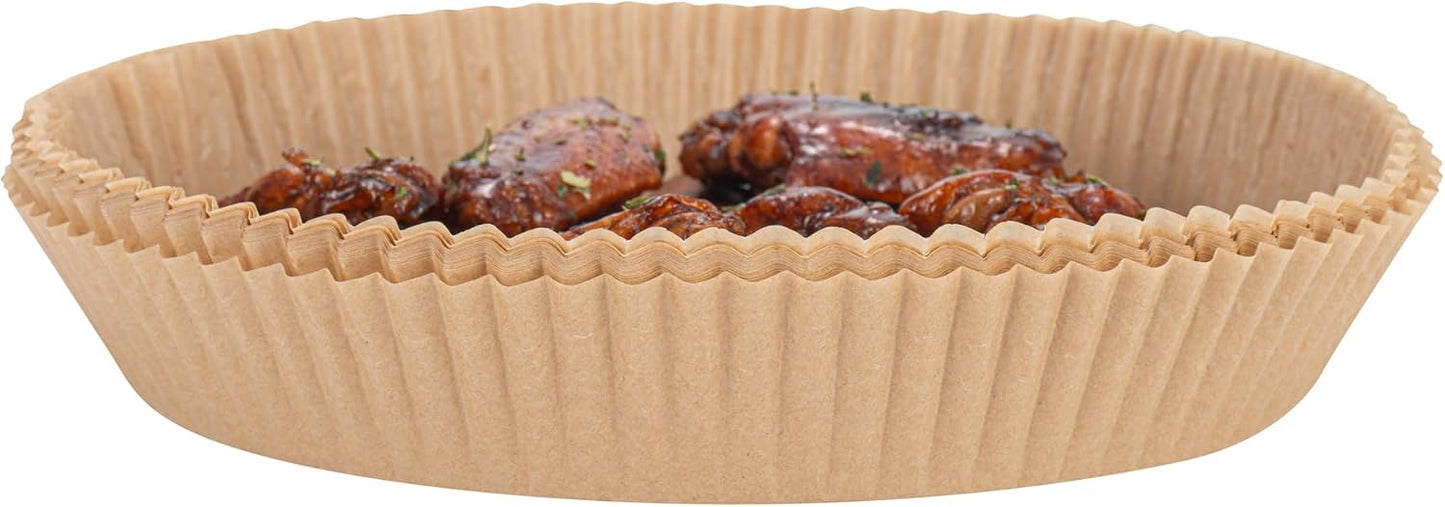 Restaurantware-Pastry Tek 8.1 x 5.5 x 1.8 Inch Air Fryer Liners, 100 Rectangle Air Fryer Baskets - No-Stick Silicone Coating, Unbleached, Food-Grade Paper Liners, For Steamer, Microwave, Oven