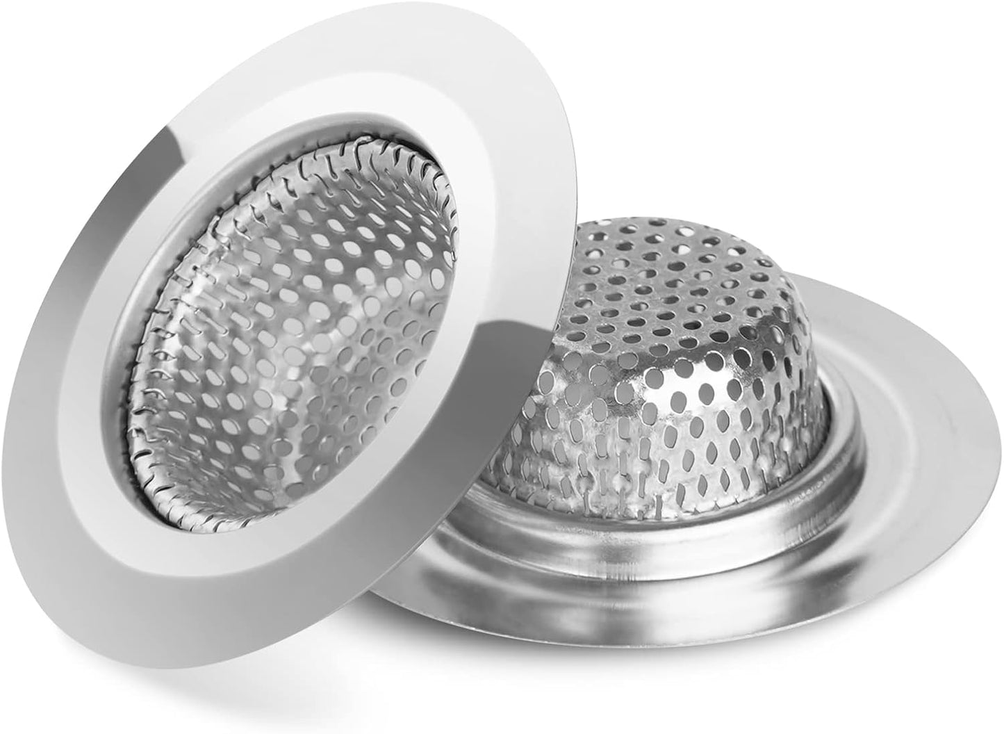 Ohtomber 2PCS 2.79" Stainless Steel Bathtub Drain Strainer Hair Catcher | Fine Mesh Filter Basket, Efficient Hair Trapping, Rust Resistant, For Bathroom Sink Shower Tub Wash Basin, Rustproof