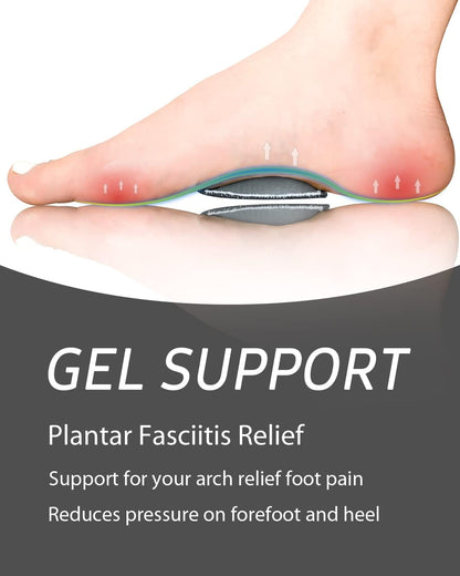 VEGPOET Copper Arch Support - Plantar Fasciitis Relief Arch Supports Bands/Sleeves with Gel Pads, Flat Feet Pain Relief,Men Women （1 Pair Black