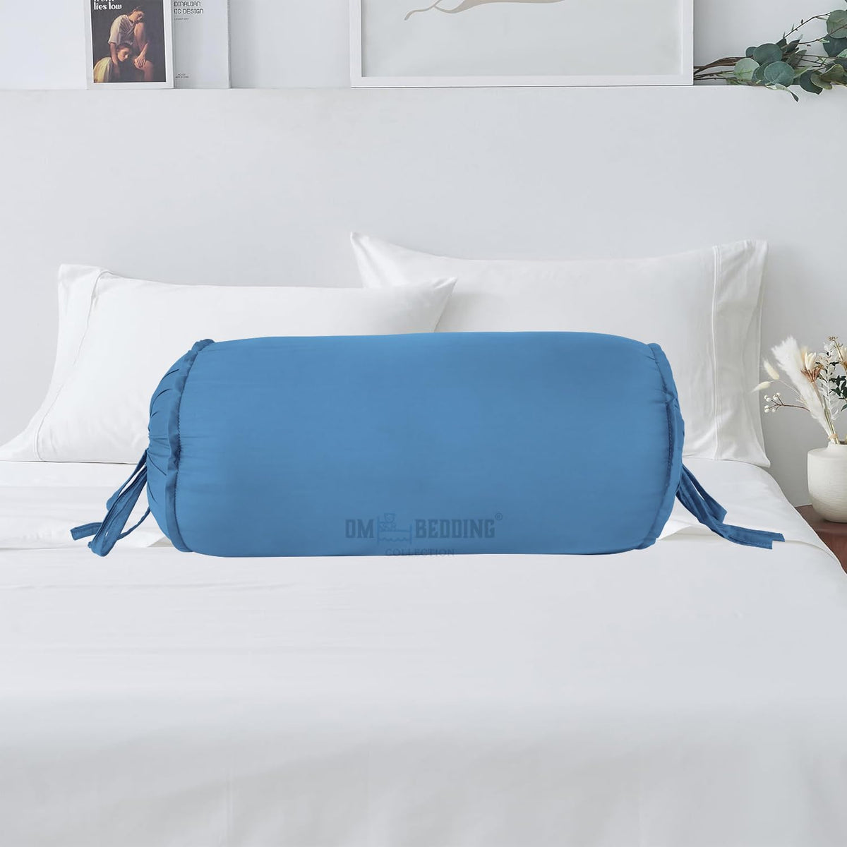 SAHARBEDDINGS 2 Pieces Cervical Neck Roll Pillow Cover with Cotton Bolster Pillowcases for Cylindrical Cushion and Drawstring Closure Round Neck Pillowcase (Plum, Roll Pillow 18x3 Pack of 2)