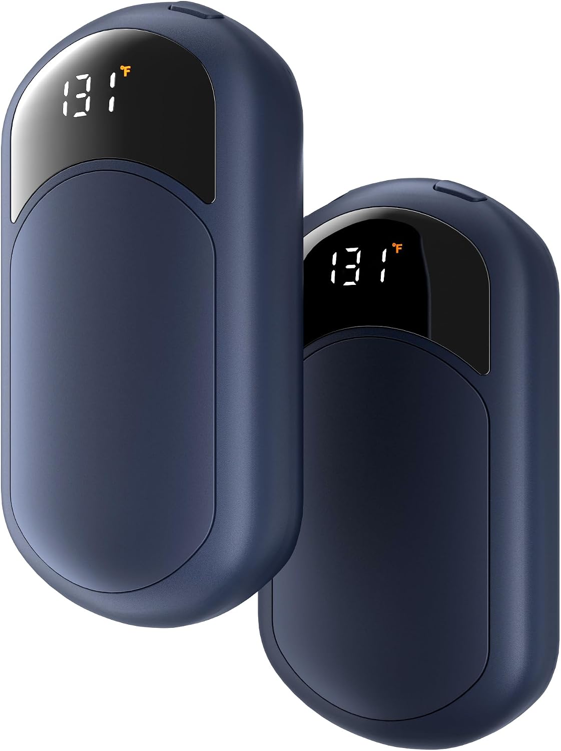Electric Hand Warmers Rechargeable, 104–131°F with Temp & Battery Display, 3 Heat Levels, Fast Heating, Smart Temp Control, Pocket-Size, Fits in Gloves, Gifts for Women & Men