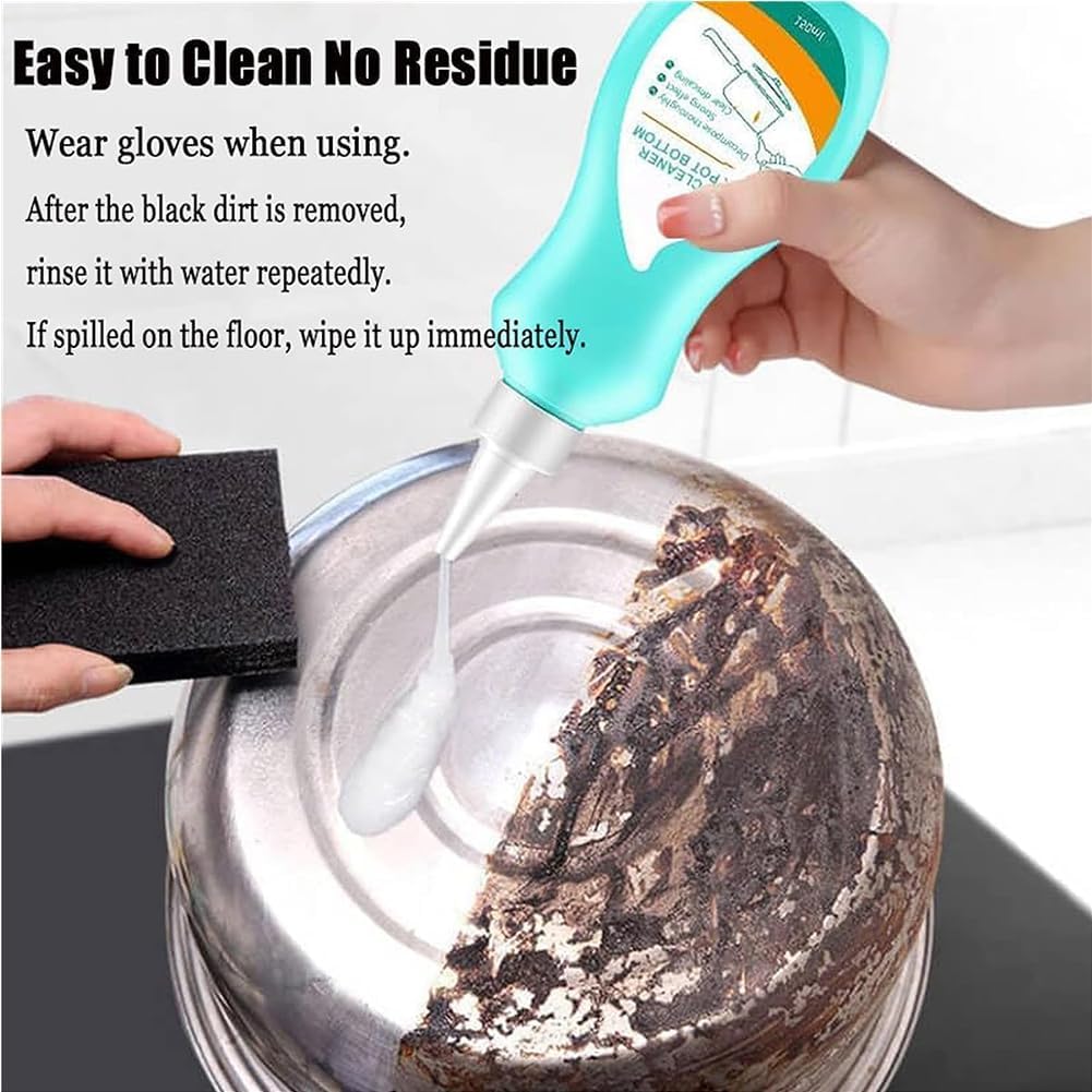 Magic Gel Cleaner For Pots And Pans, 150g Black Pot Bottom Cleaning Gel, Stainless Steel Pot Cleaner, Pot Cleaner For Bottom Of Pans, Cooktop Cleaner Cookware Cleaner Rust Remover (1pcs)