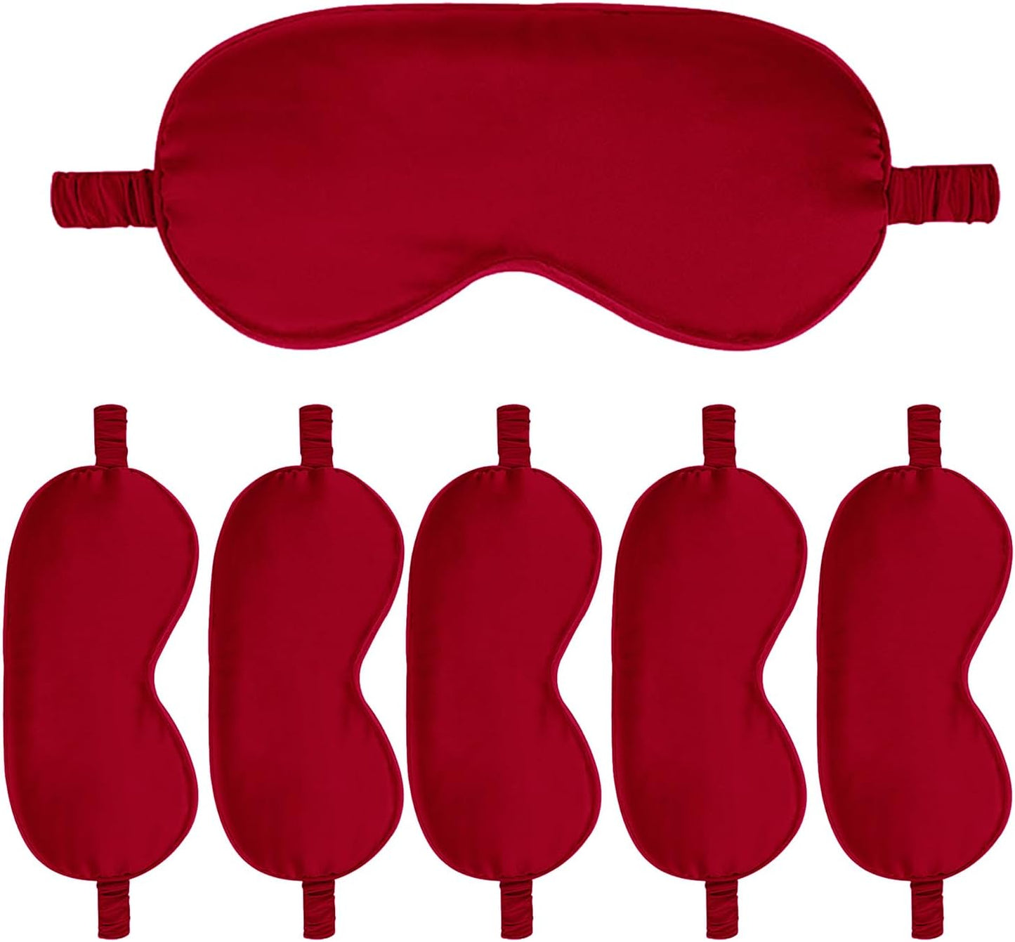 6PACK Silk Sleep Mask Satin Eye Masks Blackout Silky Eyeshade Cover Soft Blindfold Eyeshades for Women Sleeping Travel Gift