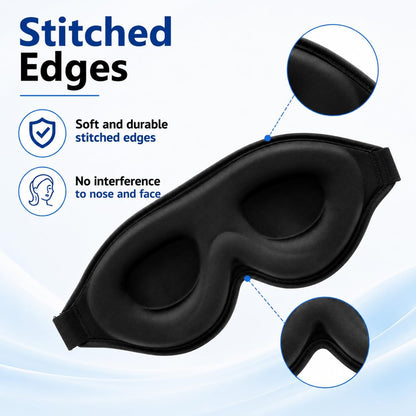 ALASKA BEAR Memory Foam Sleep Mask, Contoured Eye Cups for Women Men, Blue