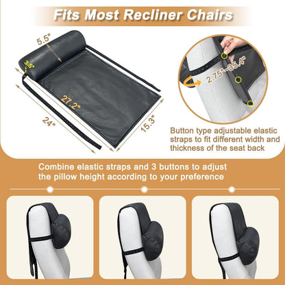 KAAMOS Recliner Headrest Pillow, Recliner Neck Support Pillow, Couch Chair Headrest Cushion for Neck Pain Relief and Cervical Support, Head and Back Cushion for Sofa, Chair