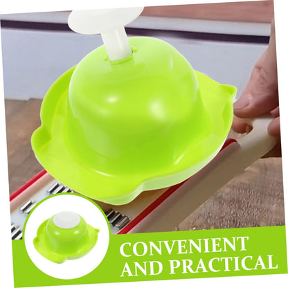 Vegetable Slicer Hand Protector Safe Food Holder for Cutting Fruits Vegetables Lightweight Grater with Pressing Handle Finger Guard for Safe Meal Prep Green