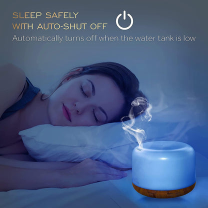 300ML Remote Control Air Diffusers for Essential Oil, Aroma Ultrasonic Scent Diffuser, Aromatherapy Humidfier Diffuser, 7 Color Changing LED Light, Auto-Off, Timer for Home, Room, Office, Kids