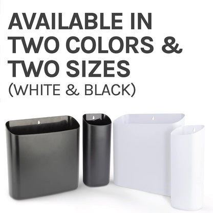 JS Jackson Supplies Small White Lint Bin with Magnetic Back, Slim Profile Trash Bin for Laundry Room and Kitchen, Wall Mountable