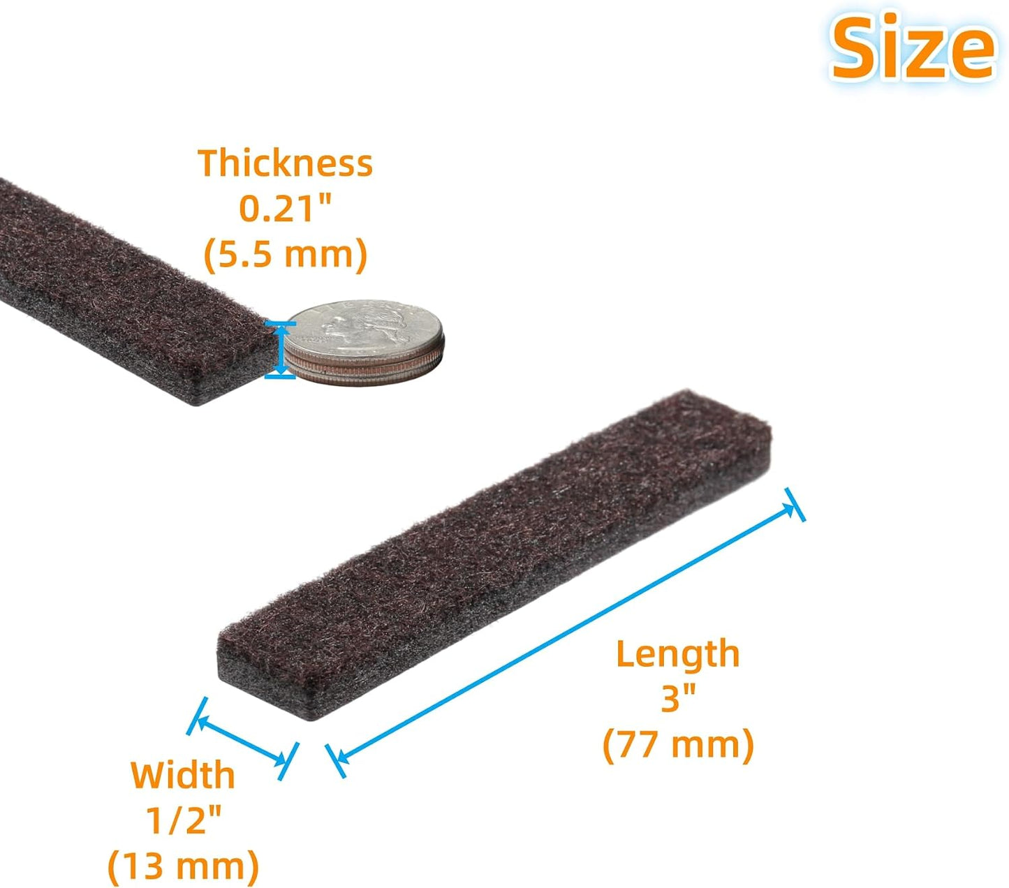 Felt Pads Small 3/8" Felt Pads for Cabinet Doors Bumpers, Cabinet Cushion Dots Felt Cabinet Door Stops, Self Adhesive Thick Bumper Pads to Protect Surfaces -Anti Scratch 234 Pcs Round Brown