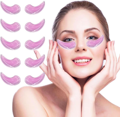 Reusable Gel Eye Ice Pack, Cooling Eye Pad, Hot ＆ Cold Treatment for Eye Strain, Eye Swelling, Eye Redness, Puffy Eyes, Dark Circles, Smooth Fine Lines, and Eye Recover Surgery. (Purple ＆)