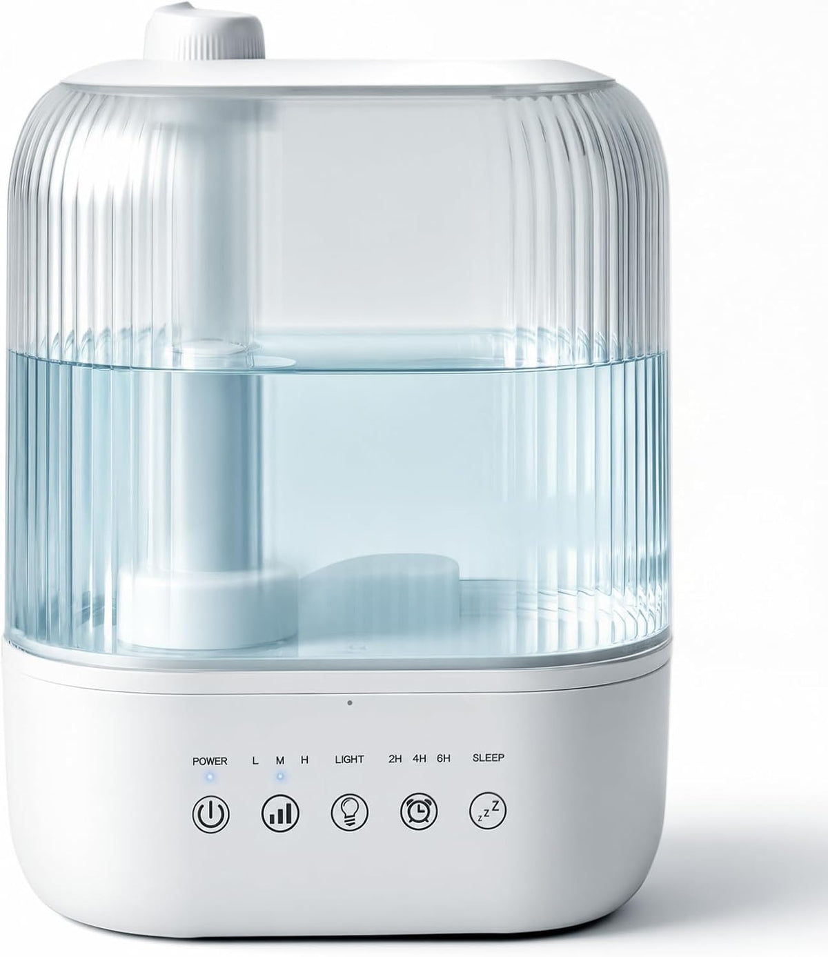 COWSAR Humidifier for Bedroom, 3L Top Fill Cool Mist Humidifier for Large Room, Easy to Fill & Clean, Quiet 22dB, Baby Humidifier, Nightlight, Timer/Sleep Mode, 360° Nozzle, Aromatherapy Tray, White
