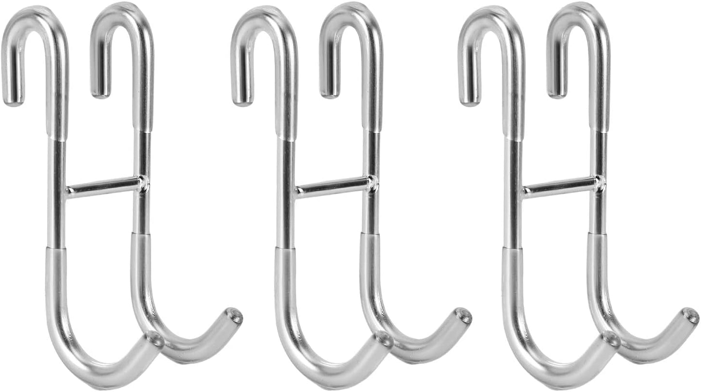 Shower Door Hooks (2-Pack), Towel Hooks for Bathroom Frameless Glass Squeegee Hooks, Black