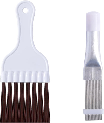 2Pcs Air Conditioner Fin Comb Cleaner kit AC Coil Cleaning Brush Condenser Fin Straightener AC Evaporator Comb Radiator Repair Clean Tool