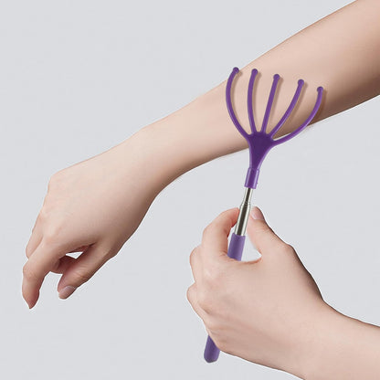 Silicone Back Scratching Tool Extendable Telescopic Back Scratcher Skin Safe Bristle Claw Back Scratcher with Folding Handle