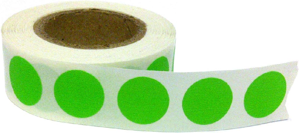 Blank Color Coding Stickers, Writable Surface â€“ 500 Permanent Labels per Roll (Yellow Fluorescent, 1.5" Circle)