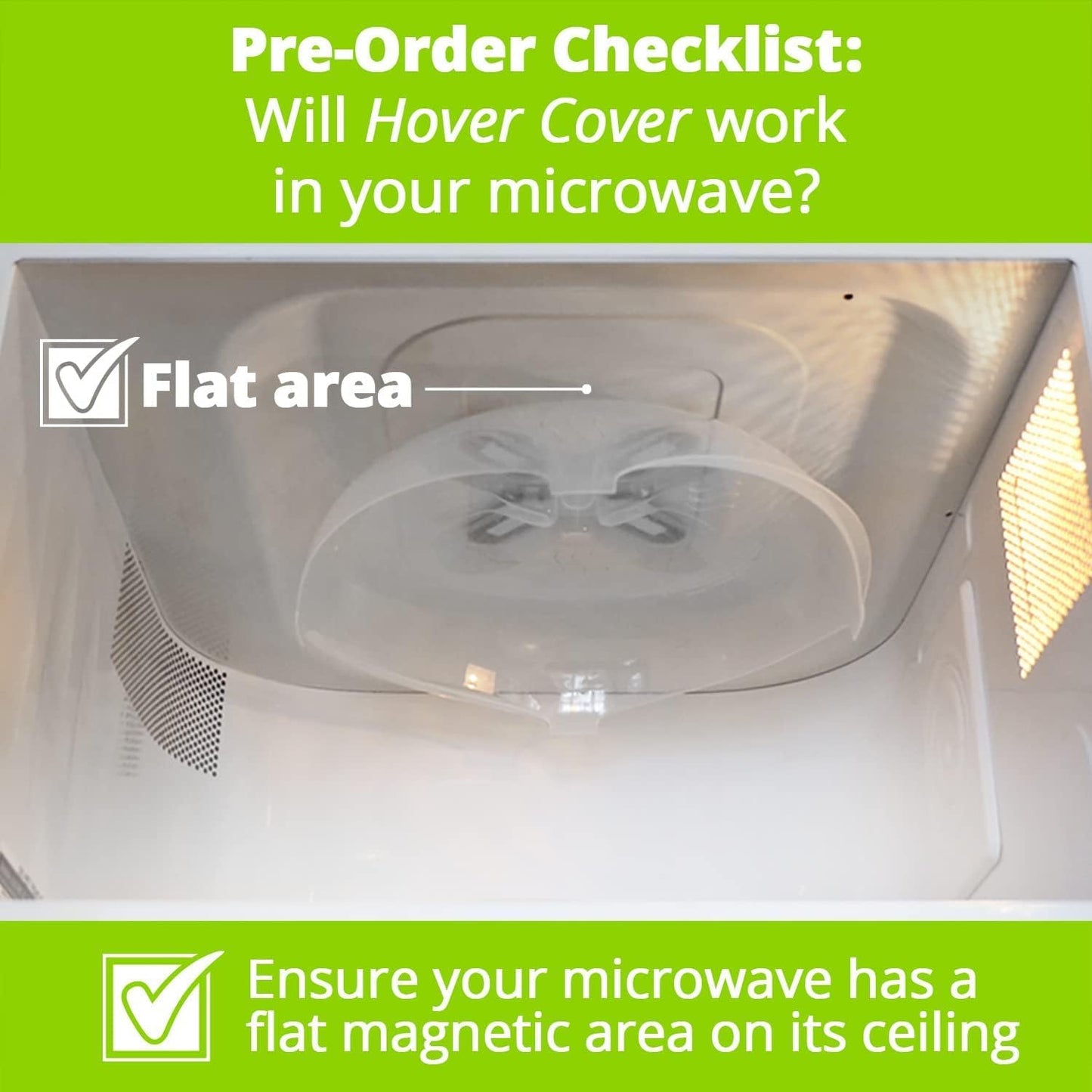 HOVER COVER Magnetic Microwave Splatter Cover for Food - 12" - 2 pack Black | BPA-Free Lid, Vented Plate Guard with Steam Vents, Anti-Splash Microwave Lid, Dishwasher Safe, Space-Saving Magnetic Storage