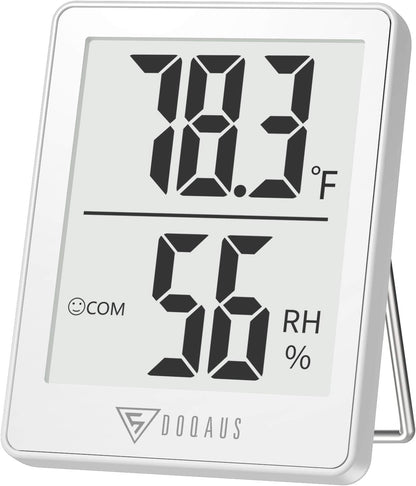 DOQAUS Digital Hygrometer Indoor Thermometer Humidity Meter, Black | Mini Room Thermometer, 5s Fast Refresh, Accurate Temperature and Humidity Monitor for House, Baby Room, Greenhouse, Incubator