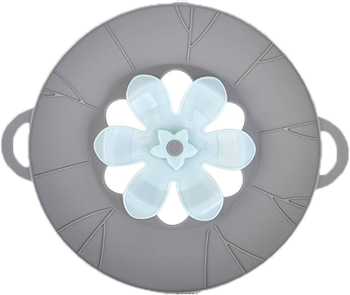 Spill Stopper Lid Cover and Overflow Stopper for Pans and Pots Boil, Silicone Pot Lid Fits Openings above 5.9" in Diameter, 1pc (8.86, Grey)