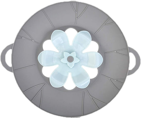 Spill Stopper Lid Cover and Overflow Stopper for Pans and Pots Boil, Silicone Pot Lid Fits Openings above 5.9" in Diameter, 1pc (8.86, Grey)