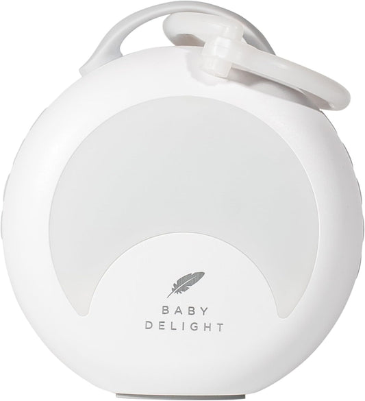 Baby Delight Dewdrop White Noise Sound Machine | Portable Travel Nightlight | 30 Sleep Sounds | Lullabies, Nature Sounds, White Noise & More | 8 Light Colors | Voice Recorder | Rechargeable