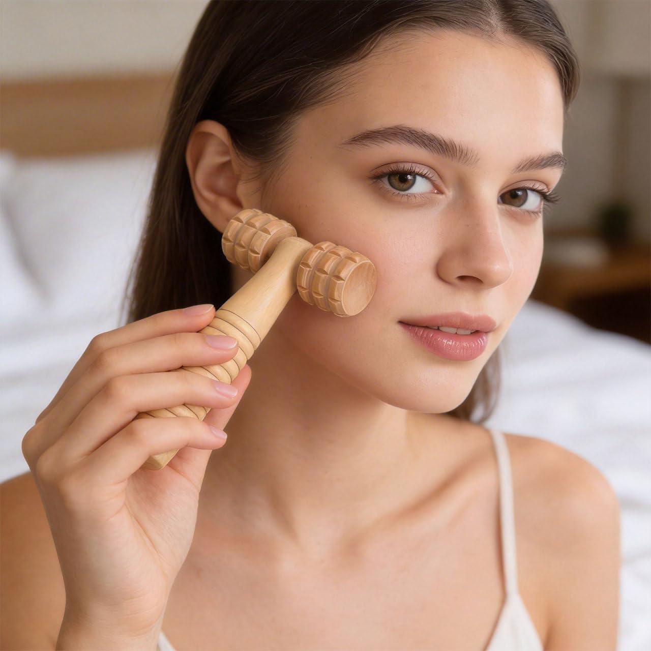 Wooden Massage Roller Tool Set Handheld Foot and Body Massager for Neck Shoulder and Muscle Portable 5.90X3.14X1.18In Wood Massager Wood Massage Tools Wooden, 3 PCS