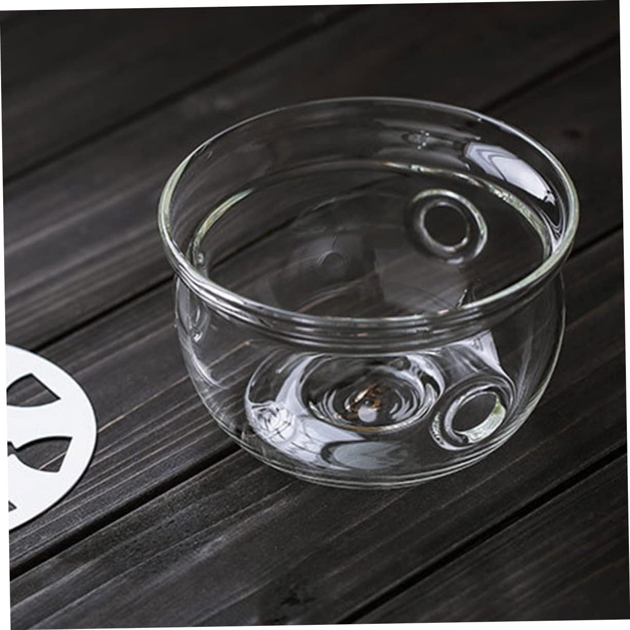 PRETYZOOM 1pc Creative Glass Base Heating Station for Tea Pot Stylish Insulated Furnace for Home Office Practical Tea Warmer No Candle Included