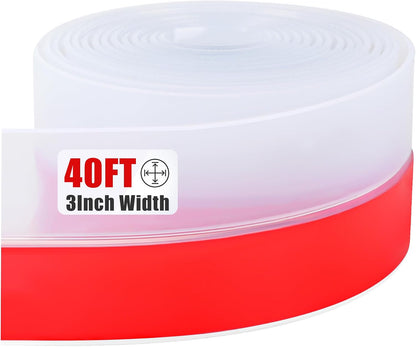 Draft Seal Tape for Doors and Windows 2 in x 20 Ft Silicone Weather Stripping Extra Thick 2mm Door Seal Strip with Strong Adhesive Draft Insulation Stopper Side Seal - Clear