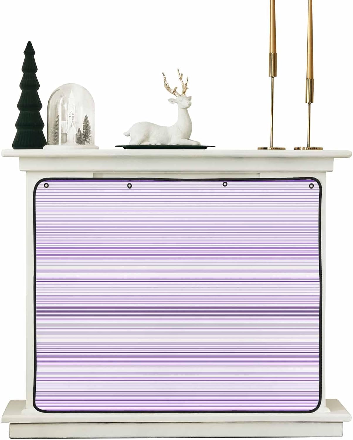 Magnetic Fireplace Cover Purple Stripes Fireplace Screen Decorative Classic Striped Lines Insulation Fireplaces Blocker Blanket Save Energy Fireplaces Draft Stopper Covers for Living Room 36x30 Inch