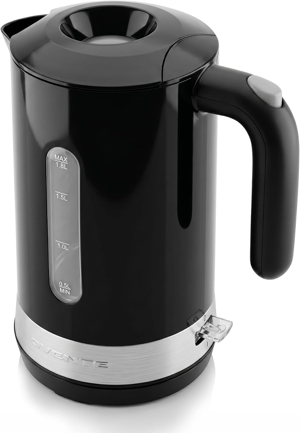 OVENTE 1.8L Electric Kettle with 1500W Fast Boiling Heater, Black KP413B | Best For Coffee or Tea, BPA-Free, Easy-Fill Lid, Water Level Window, Auto Shut-Off & Boil-Dry Protection, Removable Filter