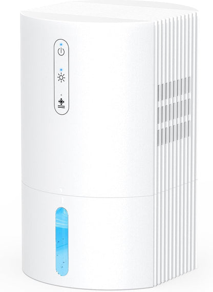 Small Dehumidifier,35OZ,25dB Quiet for Bedroom Bathroom Closet | 350 Sq.Ft, Energy Saving, Auto Defrost, Auto Shut-off, Colorful lights, for Wardrobe Office & RV, White
