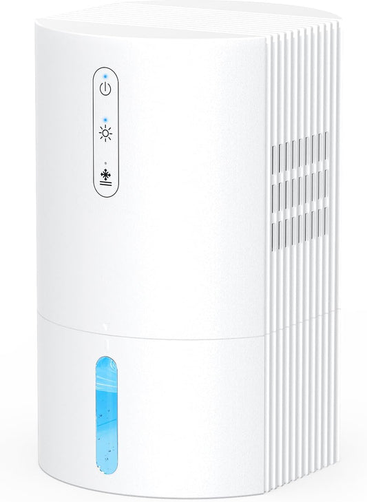 Small Dehumidifier,35OZ,25dB Quiet for Bedroom Bathroom Closet | 350 Sq.Ft, Energy Saving, Auto Defrost, Auto Shut-off, Colorful lights, for Wardrobe Office & RV, White