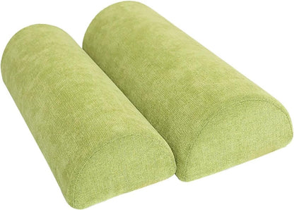 1/2 Pack Half Moon Bolster Pillow for Legs, Knees, Lower Back and Head | Lumbar Support Pillow for Bed, Sleeping | Semi Roll for Ankle and Foot Comfort - Machine Washable Cover(09,M:50x17x9cm)