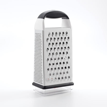 OXO Good Grips 4-Sided Box Grater for Cheese & Vegetables with Container | Stainless Steel Grating Surfaces, Non-Slip Handle, Detachable Container, Cheese, Vegetables, Zesting, Multi Purpose Grater